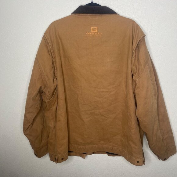 Vintage Dunbrooke Canvas Jacket Mens XL Tan Corduroy Collar Quilted Lined Utilit - Picture 5 of 13